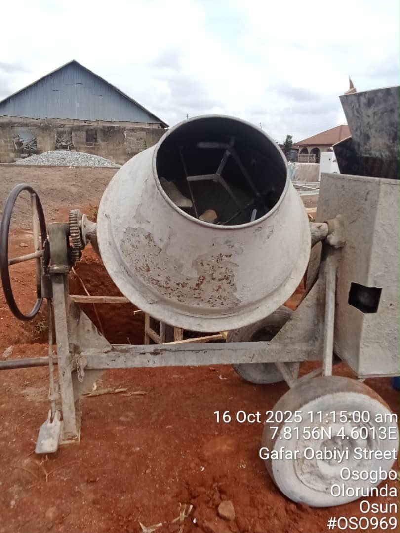 Concrete mixer in use on site