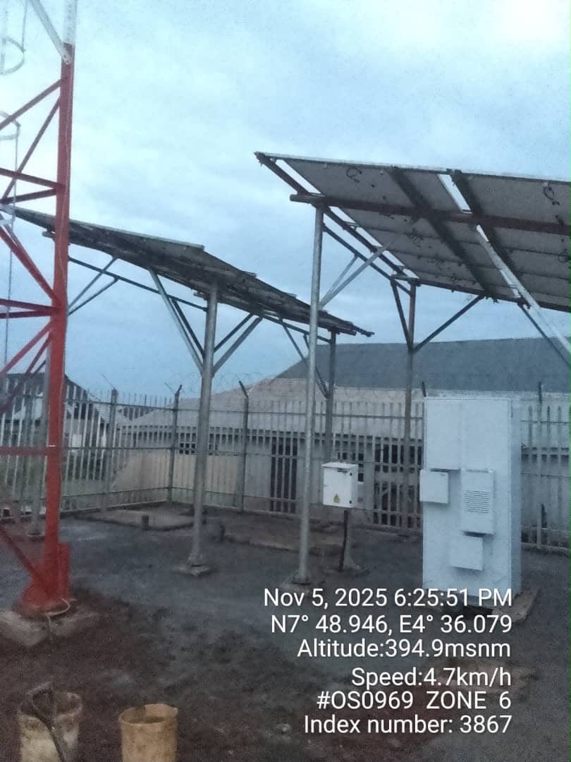 Solar panels with perimeter security fencing
